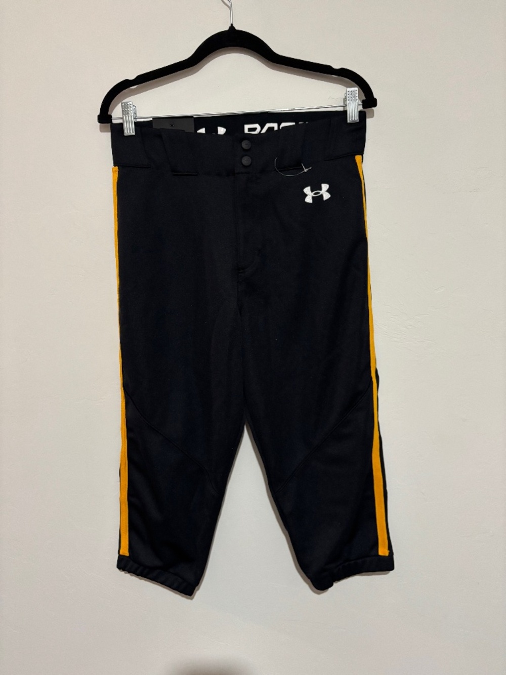 Under Armour Utility Baseball Knicker - Black & Gold Stripe - NWT - Size M